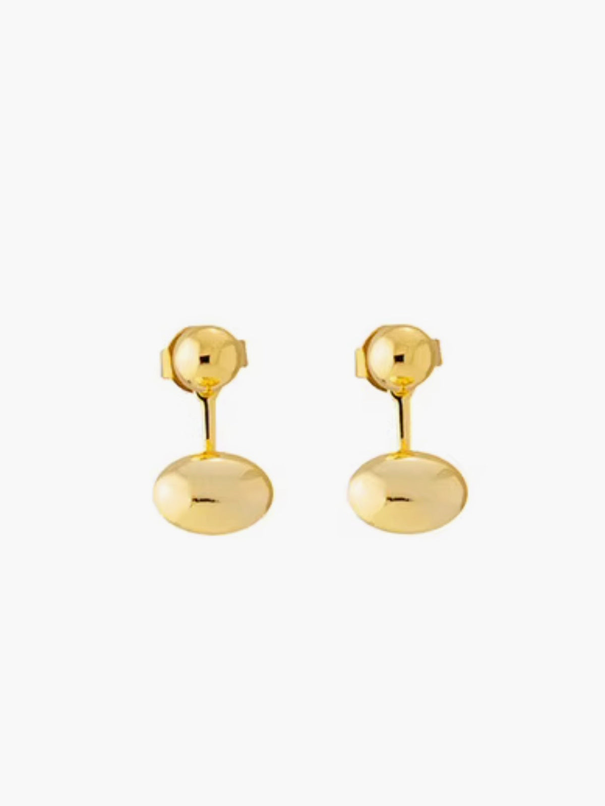 Minimalist Double Bean Front Back Stud Earrings